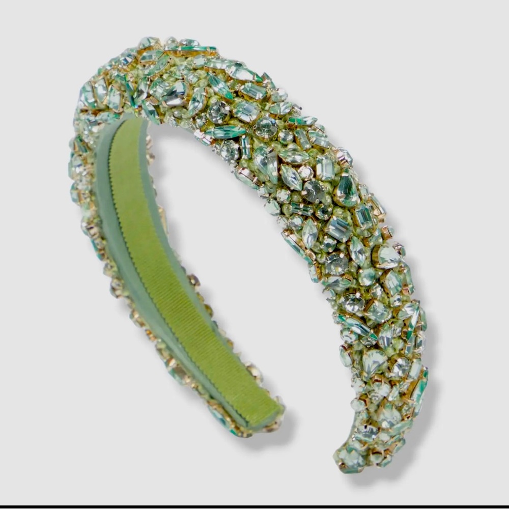 Jennifer Behr Women's Sage Green Czarina Crystal-Embellished Headband One Size